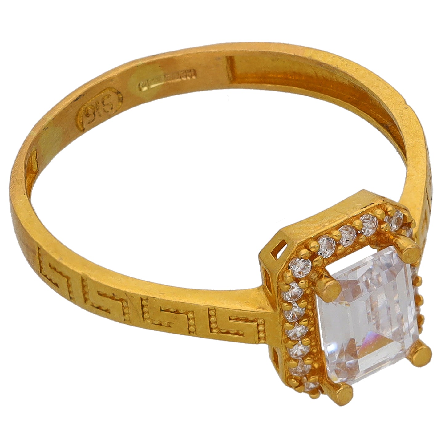 22ct Gold Cubic Zirconia Dress/Cocktail Ring Size Q