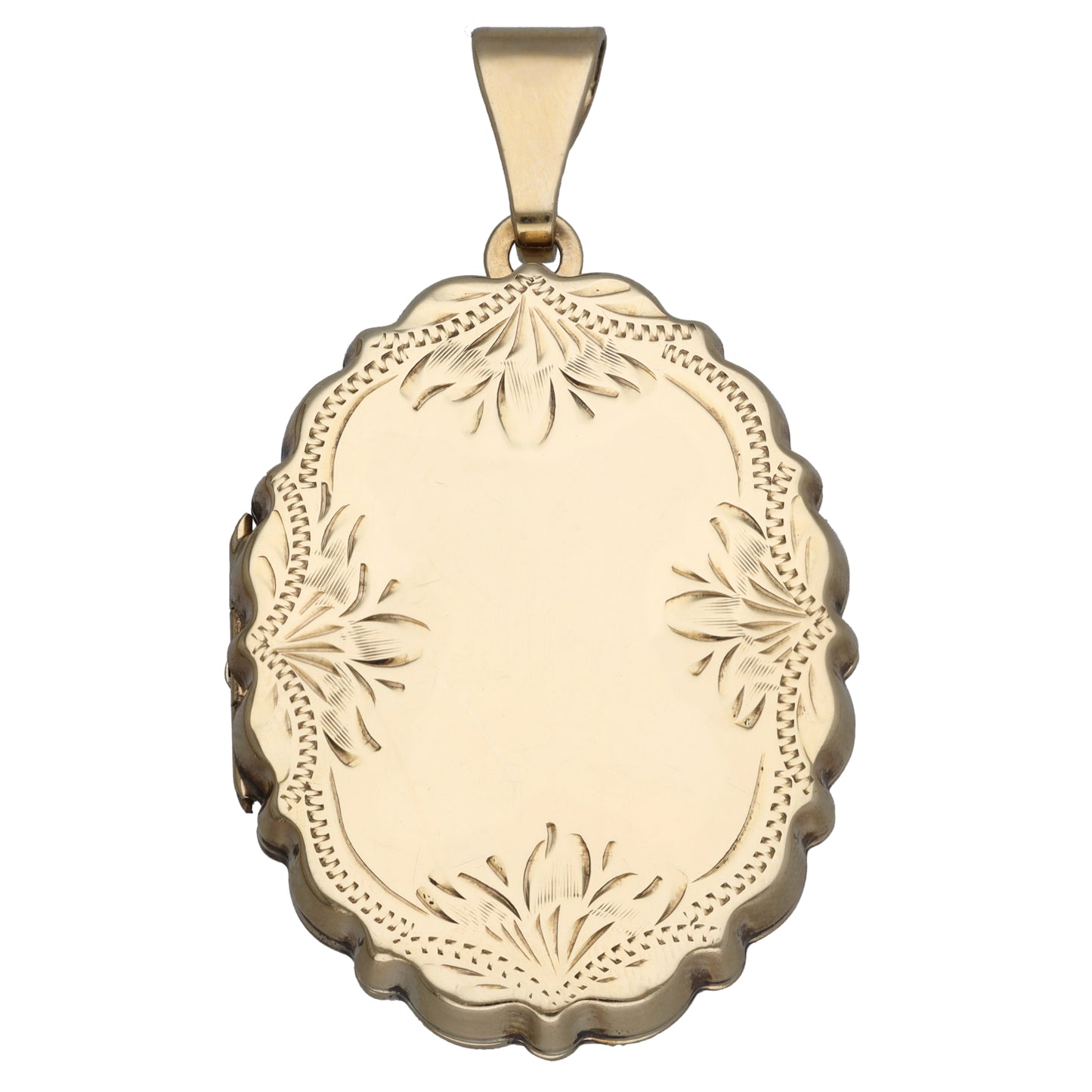 9ct Gold Patterned Locket Pendant