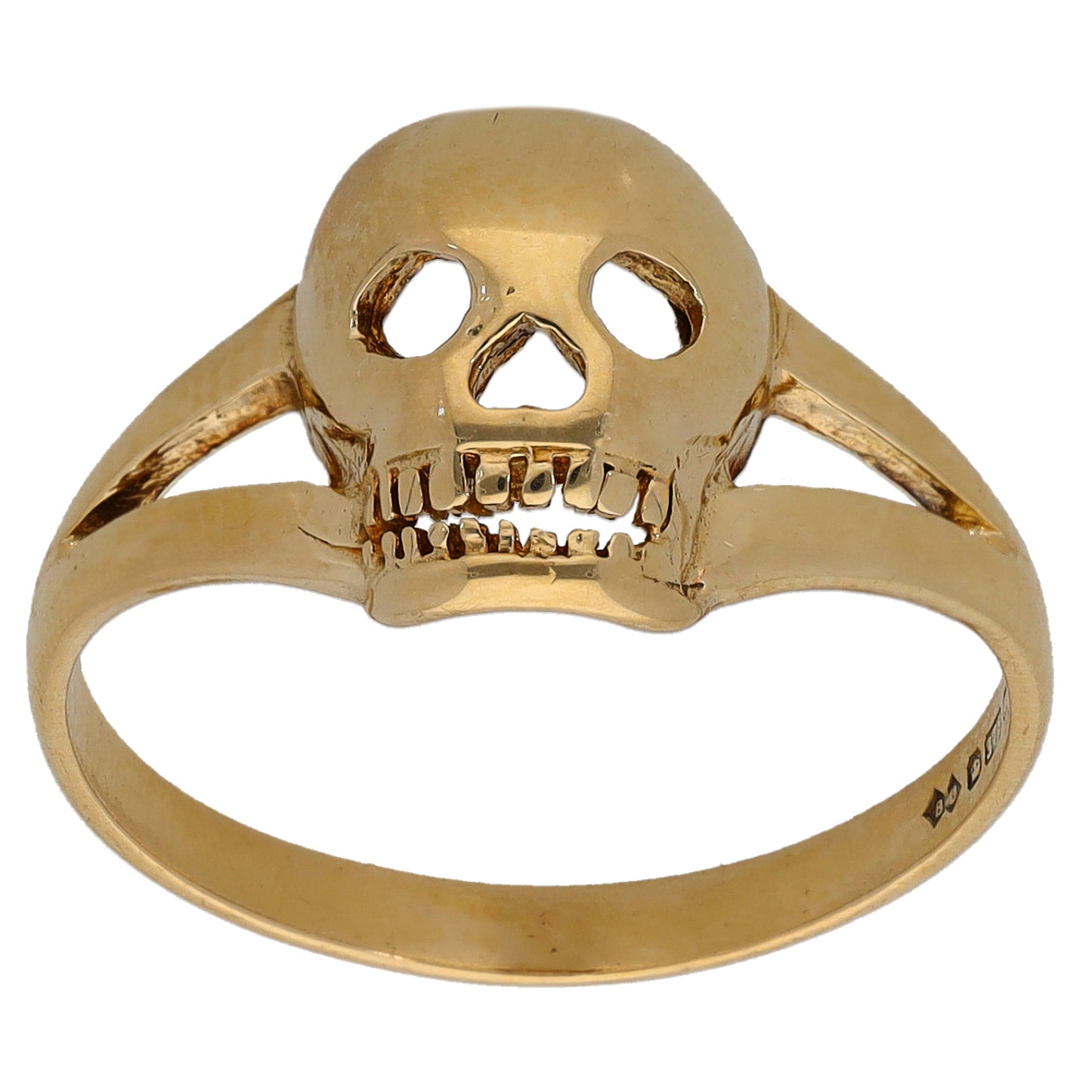 9ct Gold Skull Ring Size O