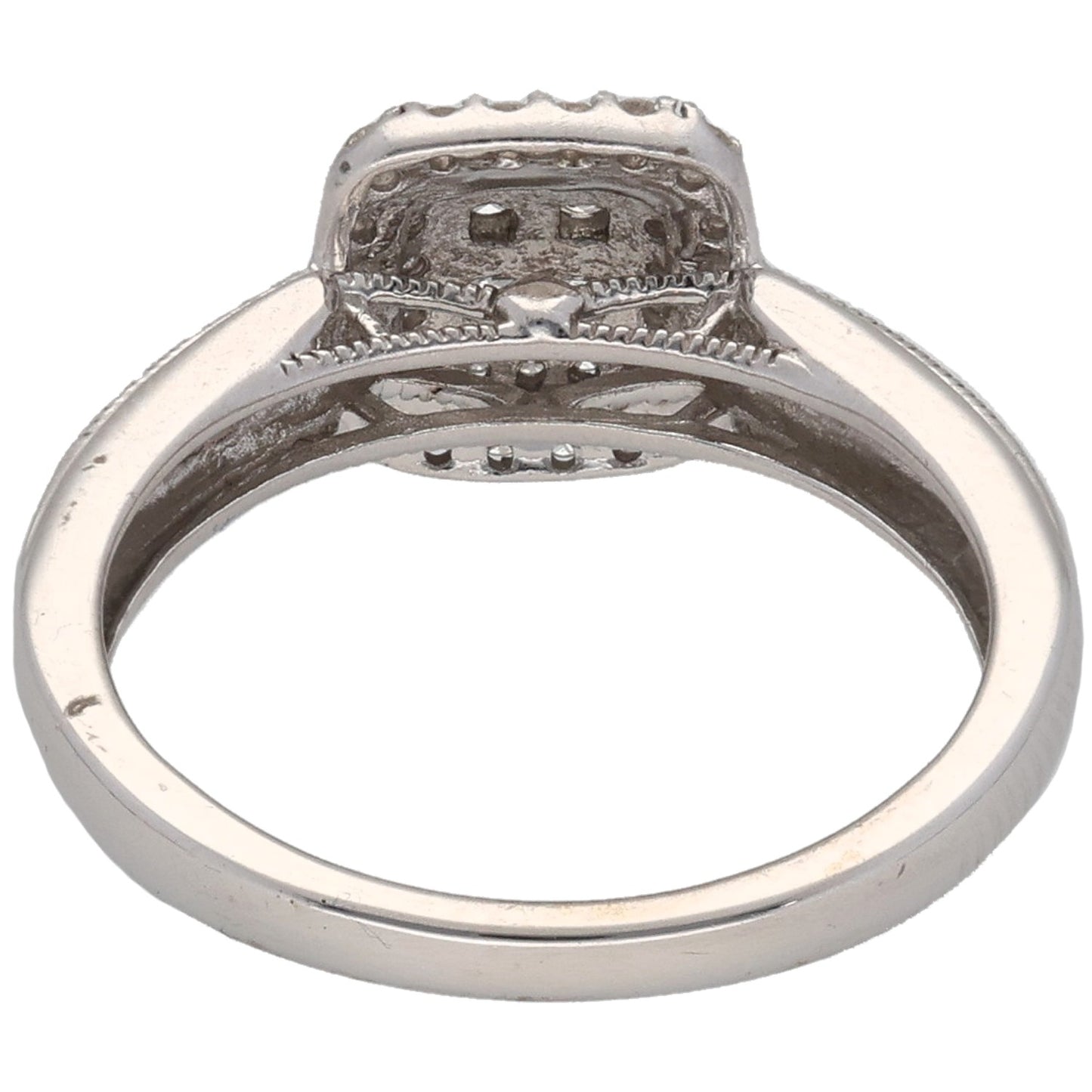 9ct White Gold 0.39ct Diamond Dress/Cocktail Ring Size O