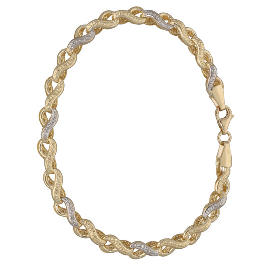 New 14ct Bi-Colour Greek Key Bracelet