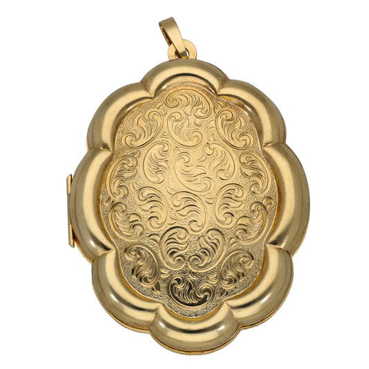 9ct Gold Patterned Locket Pendant