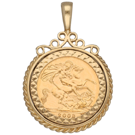 9ct Gold Half Sovereign Coin Pendant
