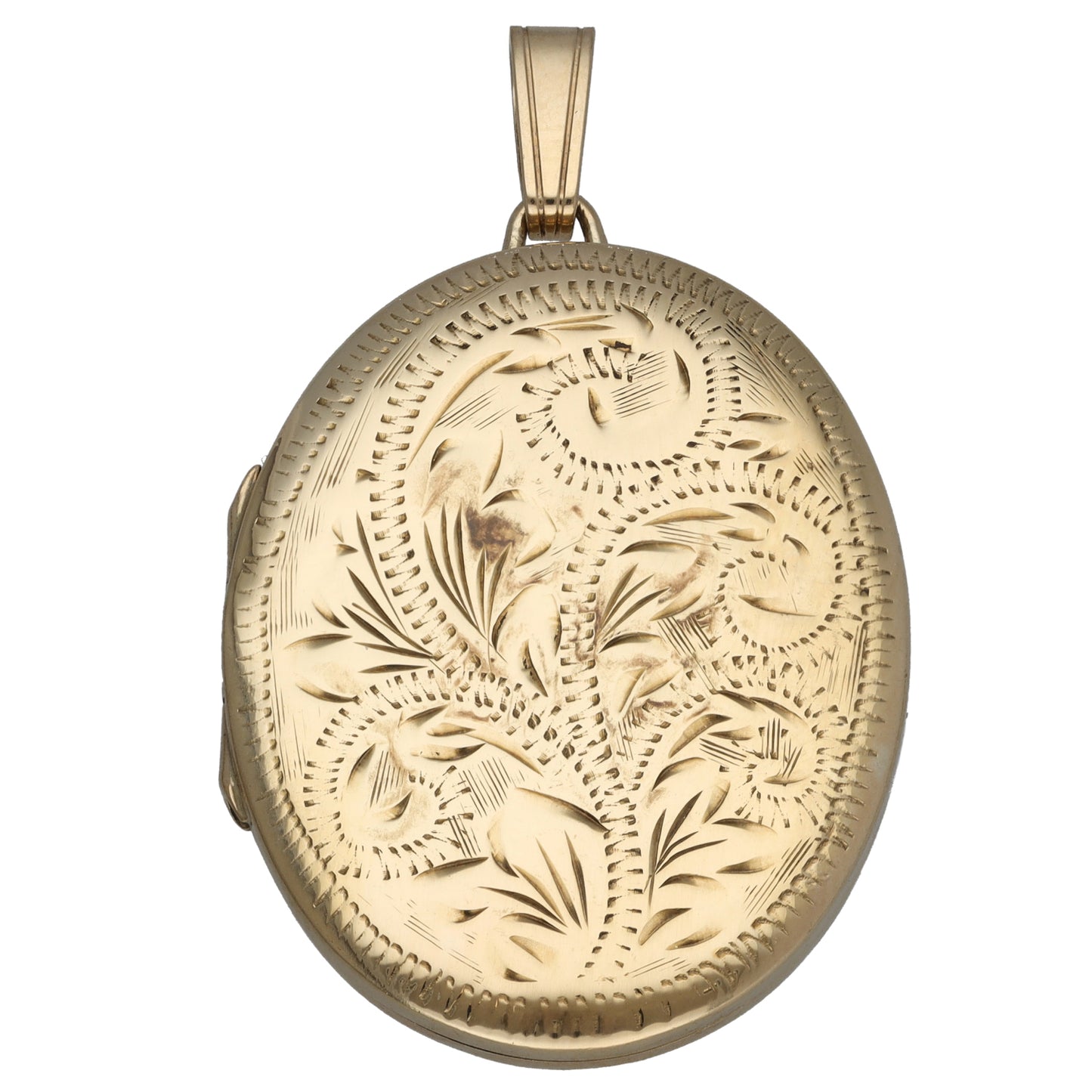 9ct Gold Patterned Locket Pendant