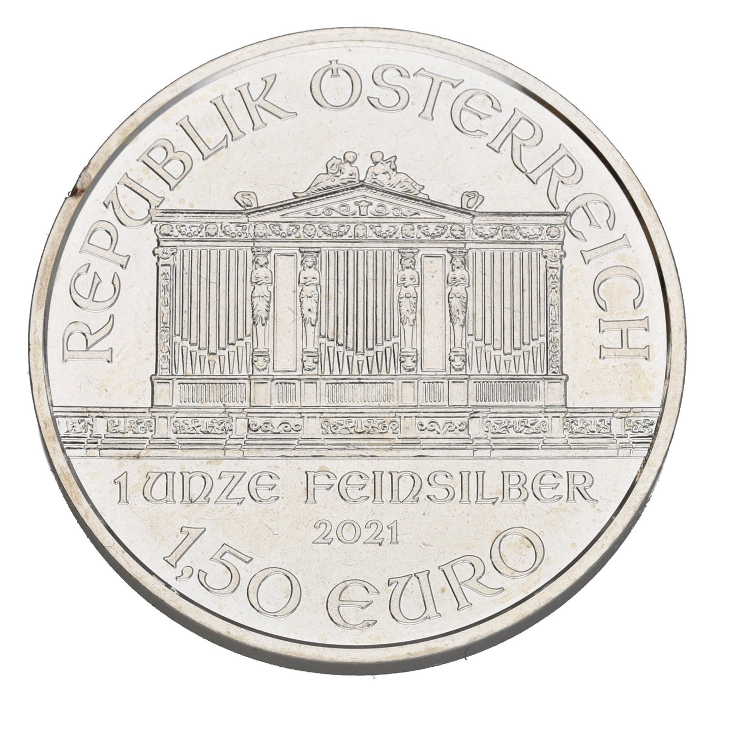 Fine Silver Austrian Philharmonic 1 OZ Coin 2021