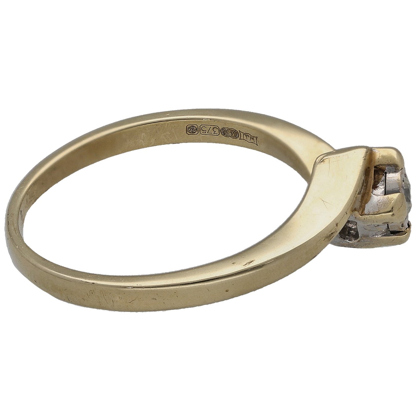 9ct Gold 0.05ct Diamond Solitaire Ring Size M
