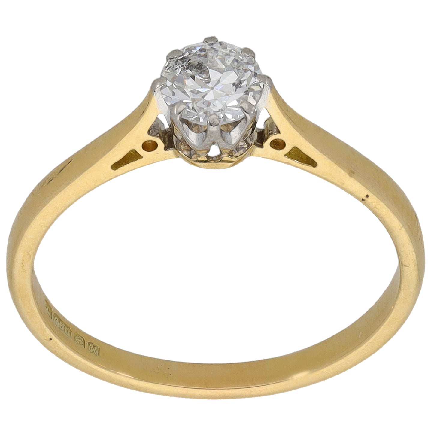 18ct Gold 0.38ct Diamond Solitaire Ring Size N