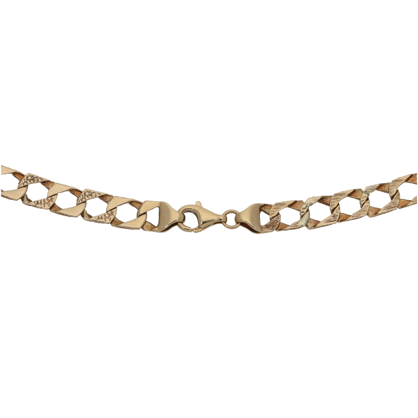 9ct Bi-Colour Gold Cubic Zirconia Curb Chain 18"