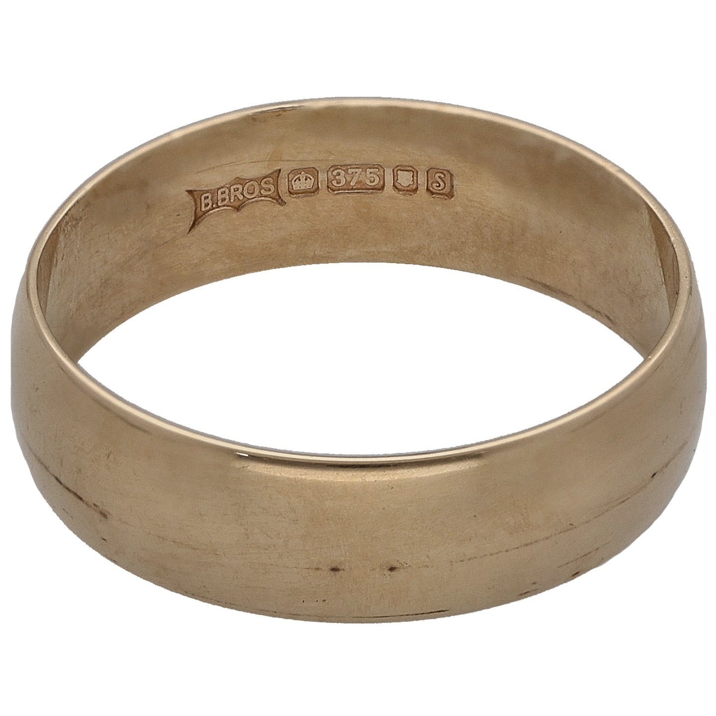 9ct Gold Plain Wedding Ring Size L