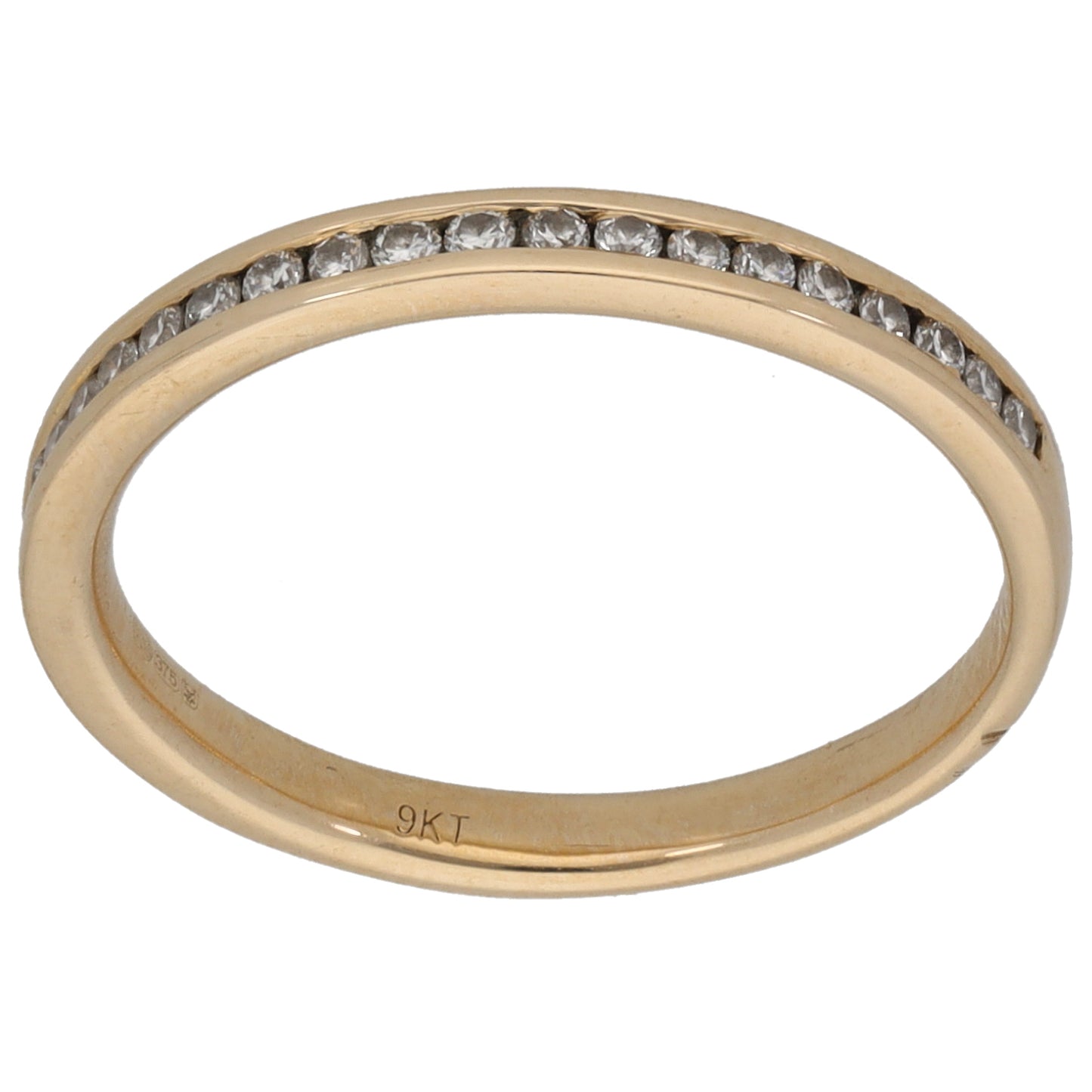 9ct Gold 0.25ct Diamond Half Eternity Ring Size O