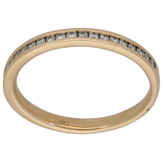9ct Gold 0.25ct Diamond Half Eternity Ring Size O