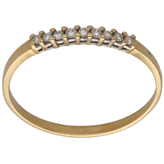 18ct Gold 0.27ct Diamond Half Eternity Ring Size Z