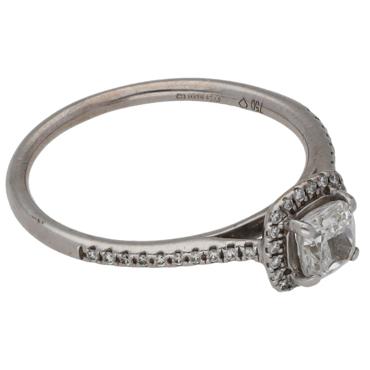 18ct Gold 0.72ct Diamond Solitaire Ring With Accent Stones Size M