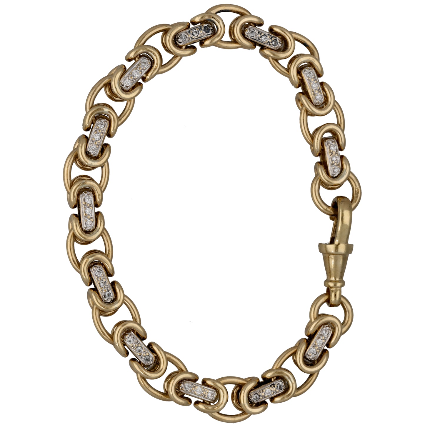 9ct Gold Cubic Zirconia Fancy Stone Set Bracelet