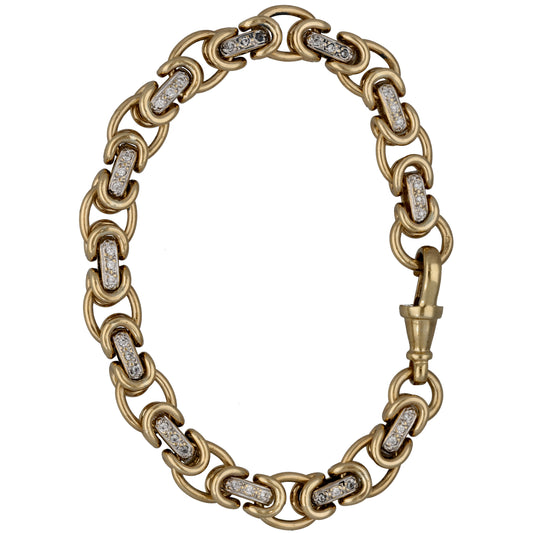 9ct Gold Cubic Zirconia Fancy Stone Set Bracelet