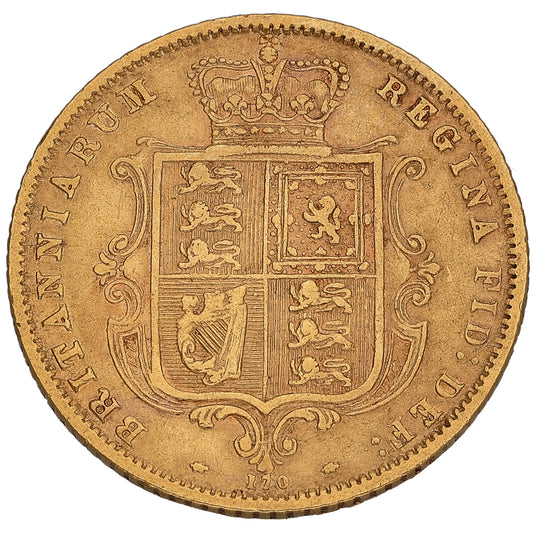 22ct Gold Queen Victoria Half Sovereign Coin 1872