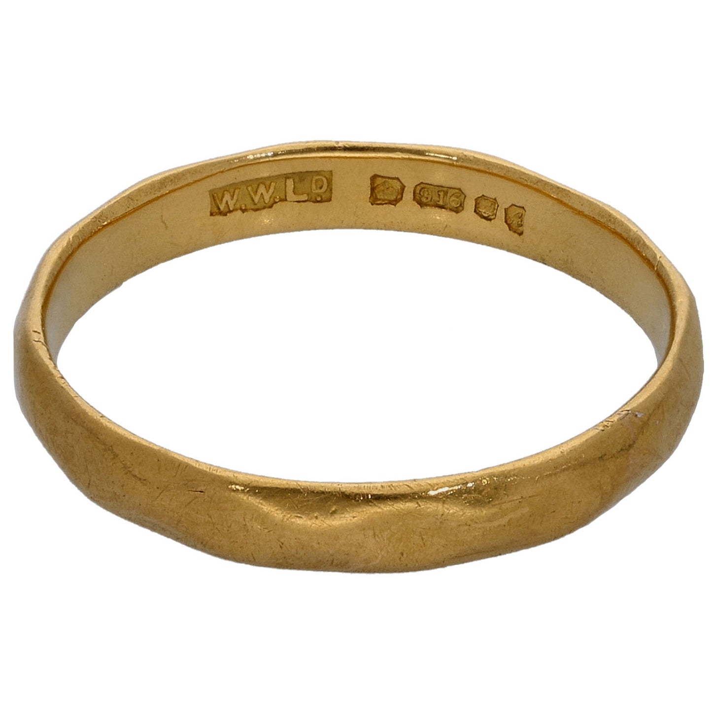 22ct Gold Patterned Wedding Ring Size P