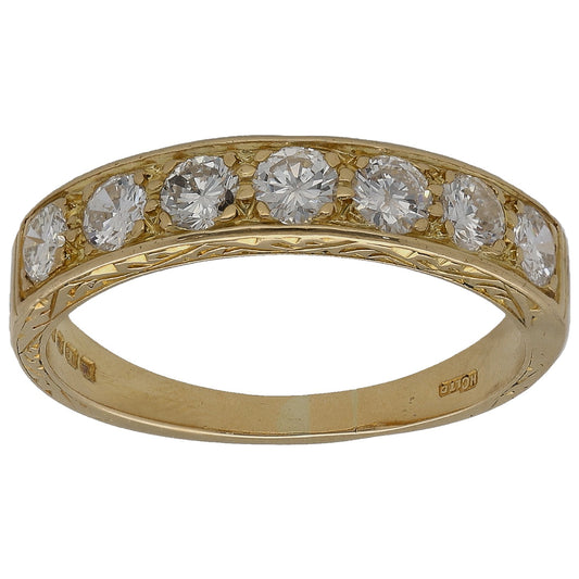 18ct Gold 1.05ct Diamond Half Eternity Ring Size P