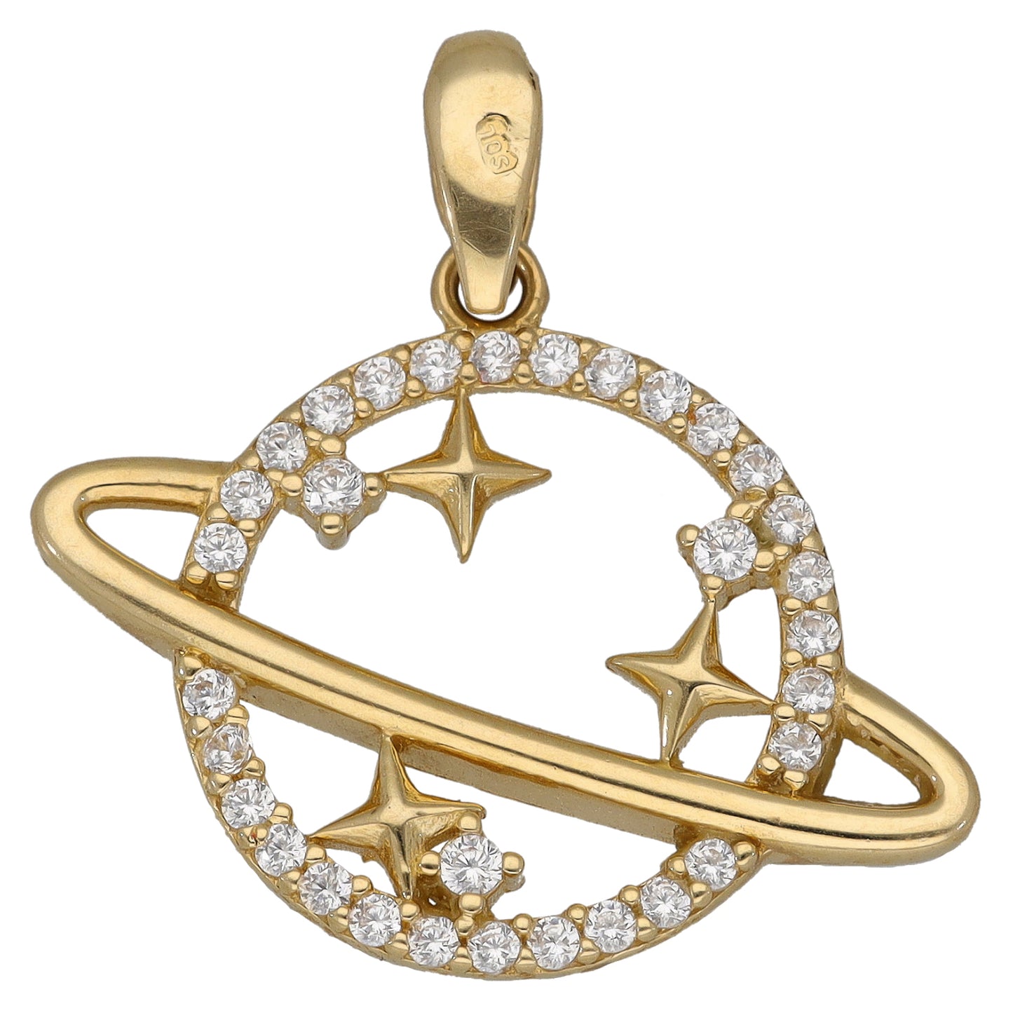 14ct Gold Cubic Zirconia Alternative Pendant