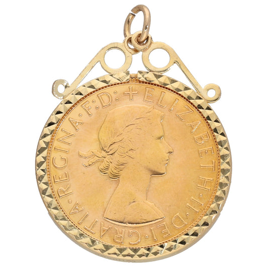 9ct Gold Full Sovereign Coin Pendant