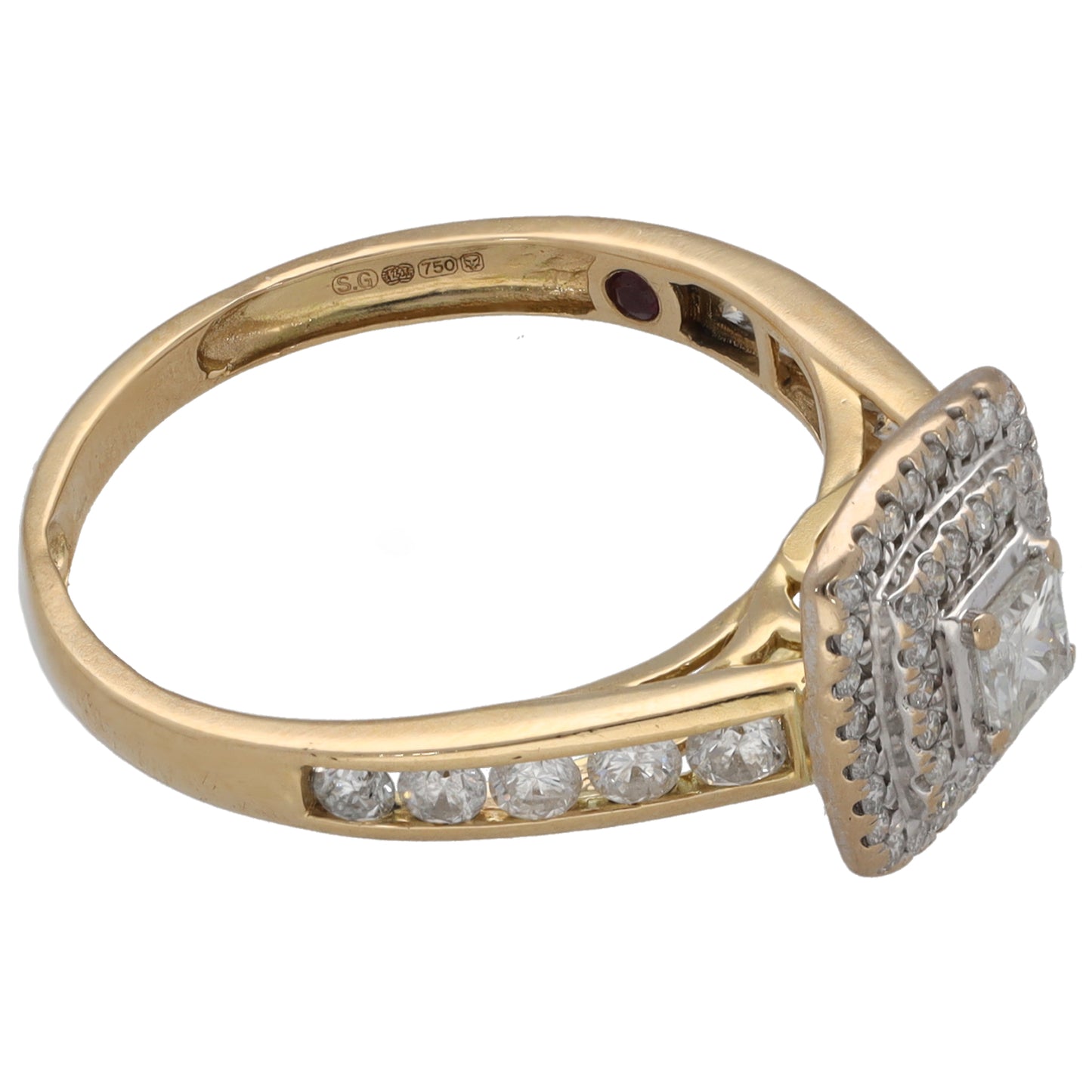 18ct Gold 0.75ct Diamond Cluster Ring Size N
