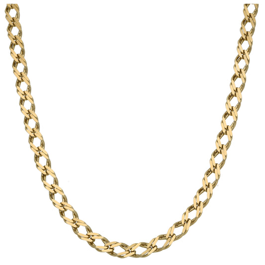 9ct Gold Double Curb Chain 18"