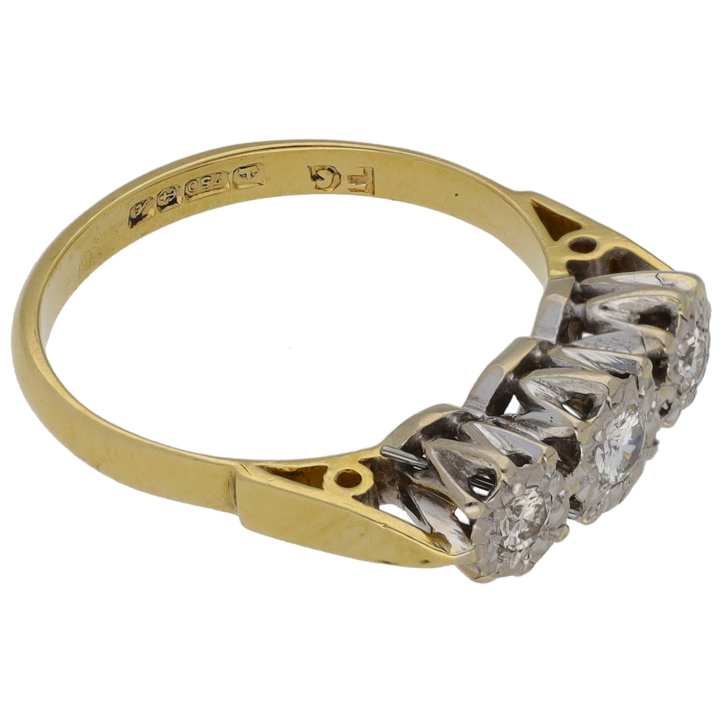 18ct Gold 0.18ct Diamond Dress/Cocktail Ring Size L