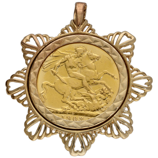 9ct Gold Full Sovereign Coin Pendant