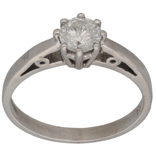 18ct White Gold 0.50ct Diamond Solitaire Ring Size M