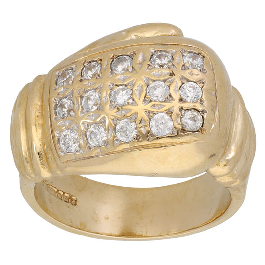 9ct Gold Cubic Zirconia Boxing Glove Ring Size U