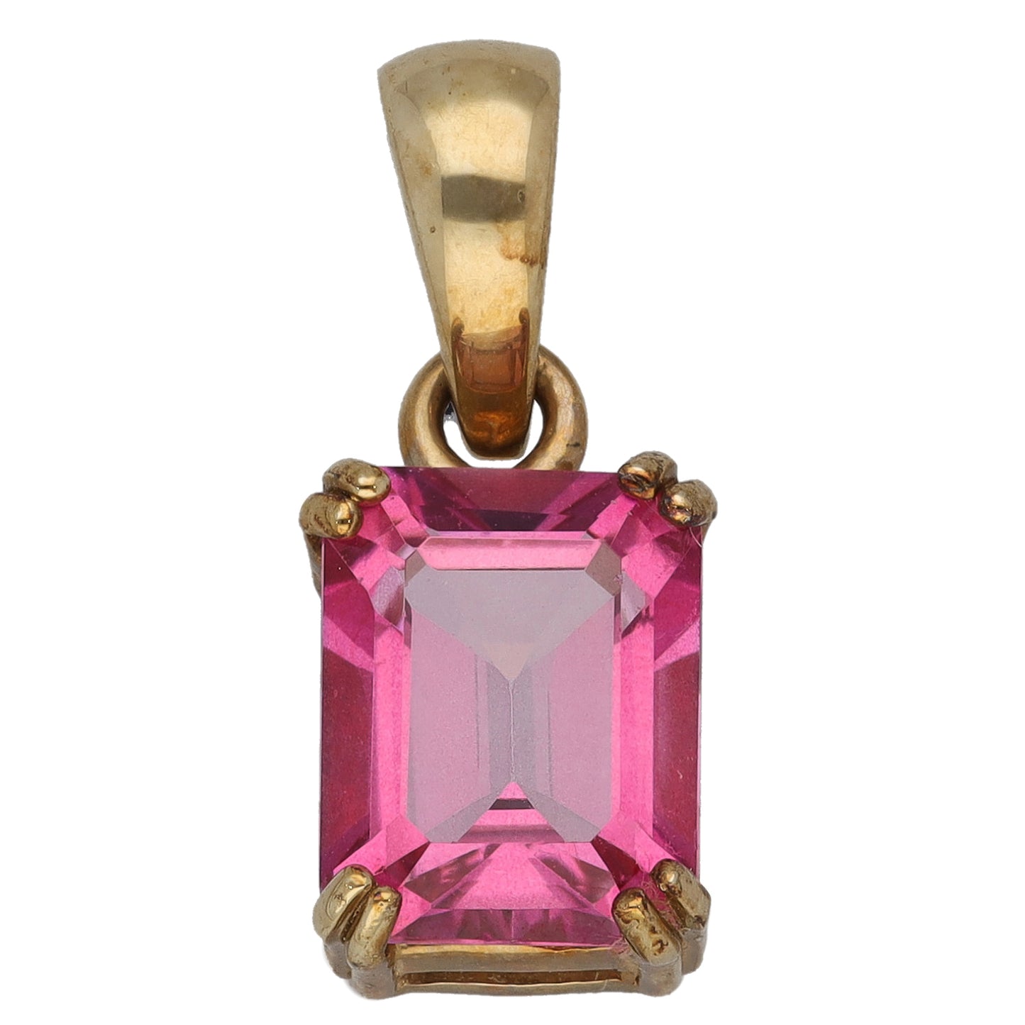 9ct Gold Coated Topaz Single Stone Pendant