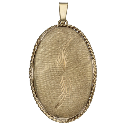 9ct Gold Patterned Locket Pendant