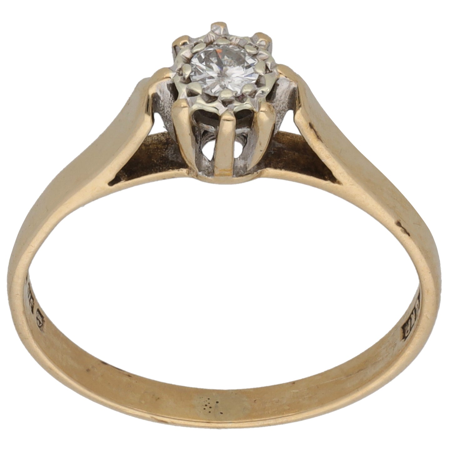 9ct Gold 0.10ct Diamond Solitaire Ring Size L