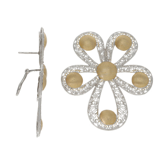18ct Bi-Colour Gold Dress/Cocktail Earrings