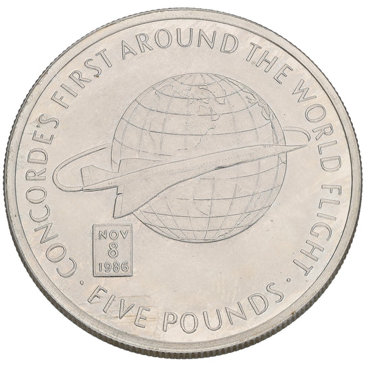 Sterling Silver Concordes First Around The World Flight Five Pounds Coin 2006