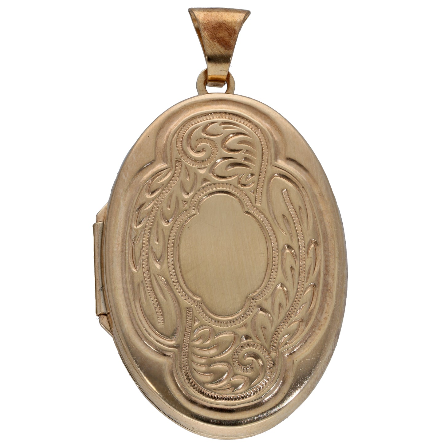 9ct Bicolour Gold Patterned Locket Pendant