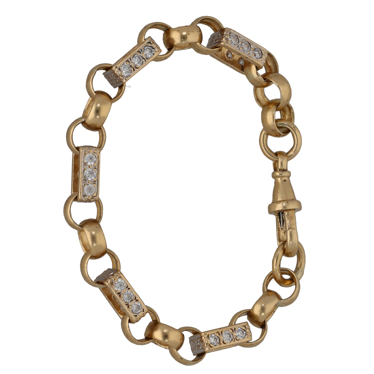 9ct Gold Cubic Zirconia Belcher Bracelet