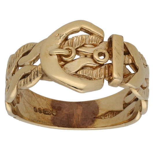 9ct Gold Buckle Ring Size P