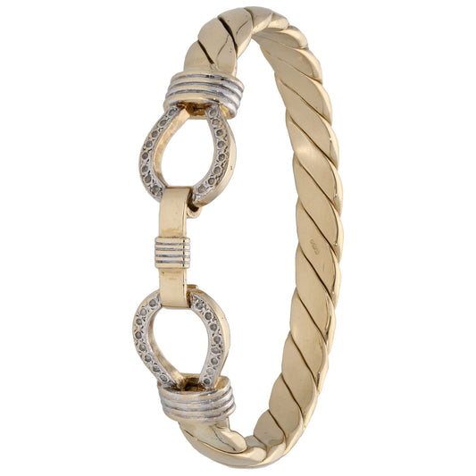 9ct Gold 0.32ct Diamond Torque Bangle