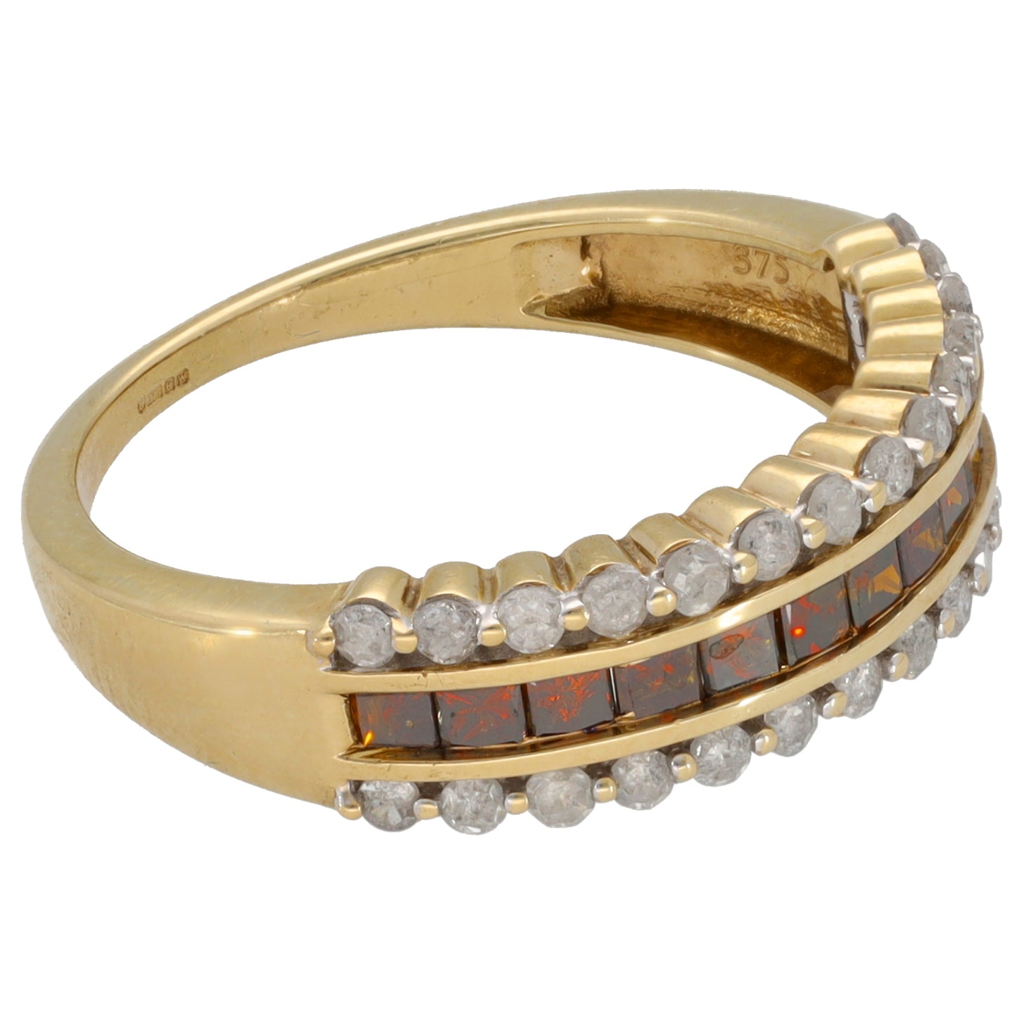 9ct Gold 0.93ct Diamond Half Eternity Ring Size N