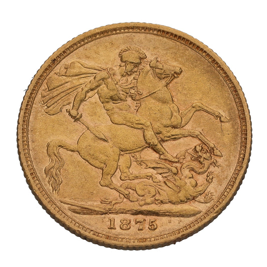 22ct Gold Queen Victoria Full Sovereign Coin 1875