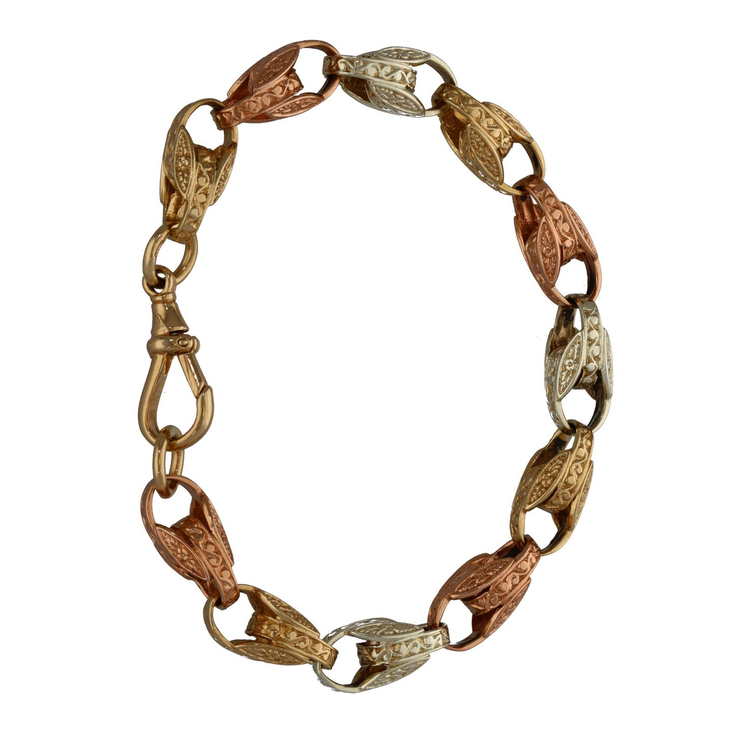 9ct Tri-Colour Gold Tulip Bracelet