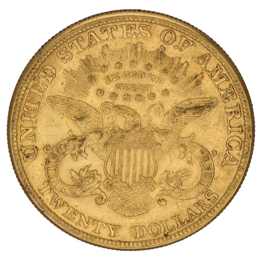 22ct Gold USA Liberty Head Twenty Dollars Coin 1895