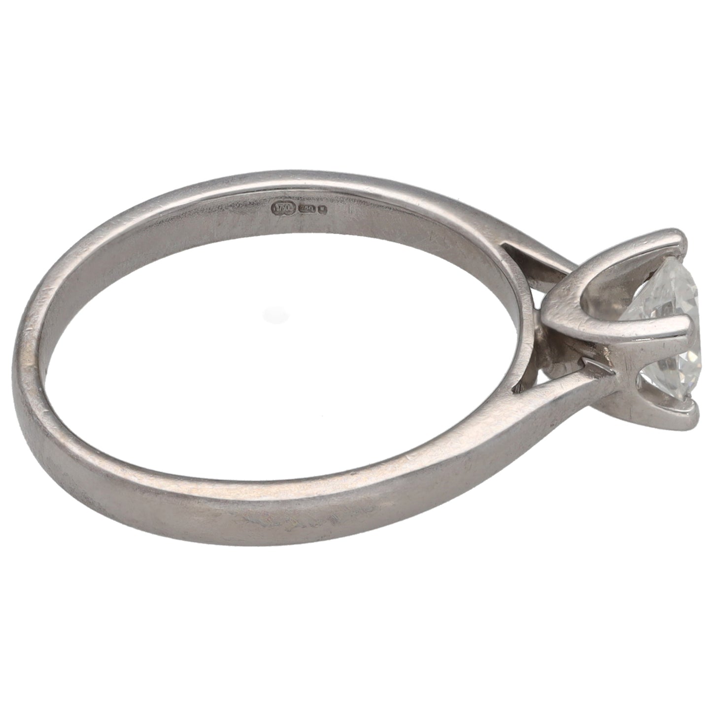 18ct White Gold 0.53ct Diamond Solitaire Ring Size L