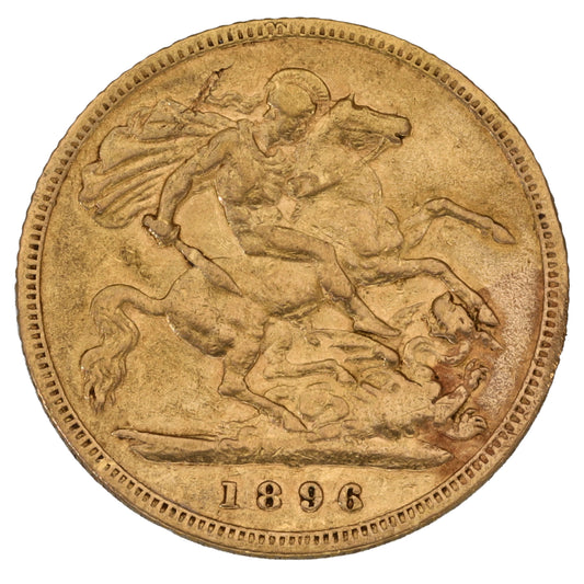 22ct Gold Queen Victoria Half Sovereign Coin 1896