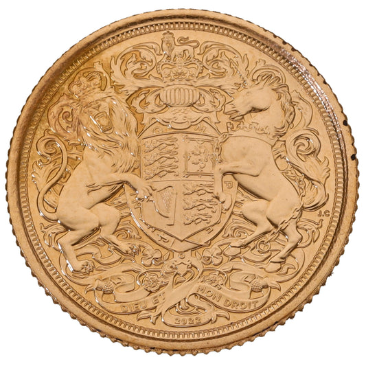 22ct Gold King Charles III Half Sovereign Coin 2022