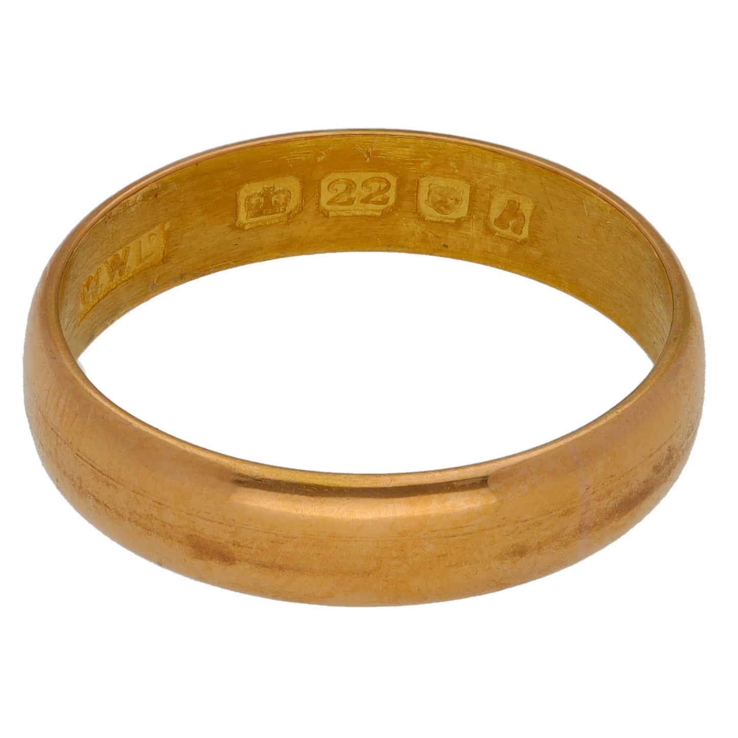 22ct Gold Plain Wedding Ring Size P