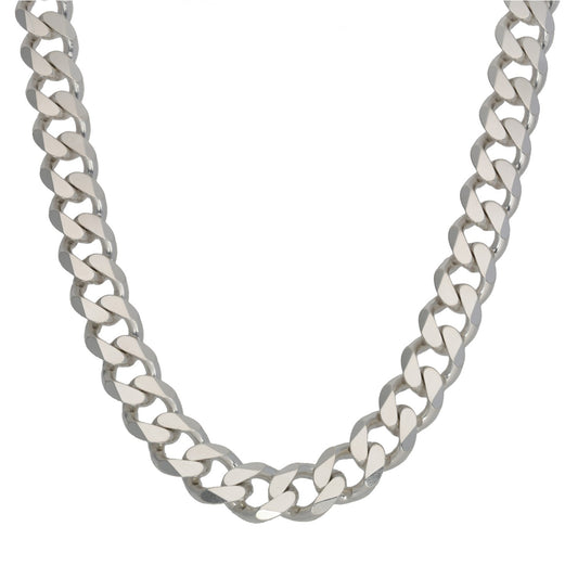 Sterling silver curb chain necklace, 20 in