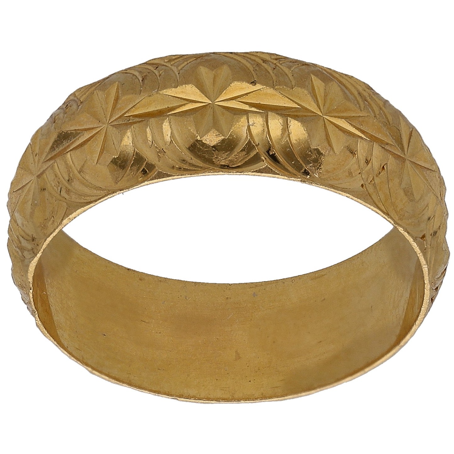 22ct Gold Patterned Wedding Ring Size Q