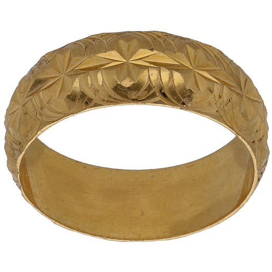22ct Gold Patterned Wedding Ring Size Q